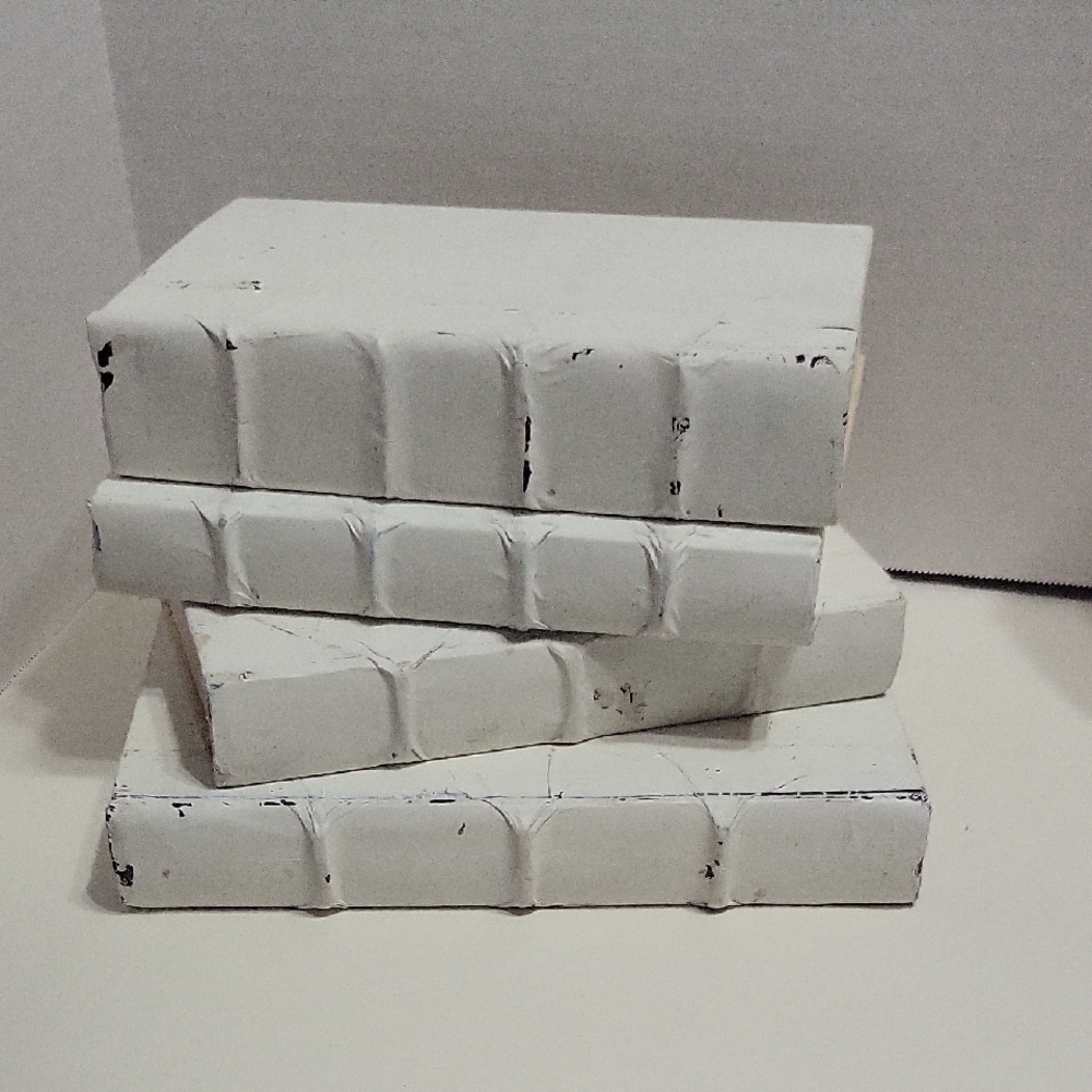 White Distressed Decorative Books, Prop Books